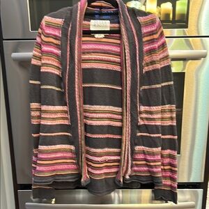 Billabong Pink and Gray Knit Cardigan Sweater